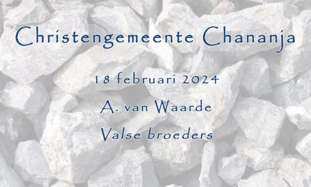 18-02-2024 – A. van Waarde – Valse broeders